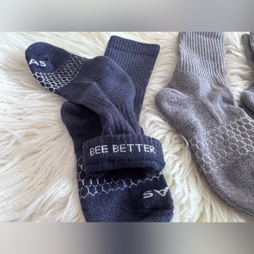 Women 4pk Bombas Sm Solids Gray/Navy Half-Calf Cushioned Sock Pack (Size 4-7.5) - Picture 4 of 9